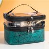 Peekingoose Double-Layer Grid Cosmetic Bag - Large Capacity, Portable Travel Organizer for Skincare and Toiletries