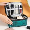 Peekingoose Double-Layer Grid Cosmetic Bag - Large Capacity, Portable Travel Organizer for Skincare and Toiletries