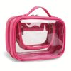 Peekingoose Transparent Double-Layer Large Capacity Makeup Bag - Portable, Minimalist Design, Waterproof Travel Cosmetic Storage Bag