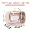 Peekingoose Transparent Double-Layer Large Capacity Makeup Bag - Portable, Minimalist Design, Waterproof Travel Cosmetic Storage Bag