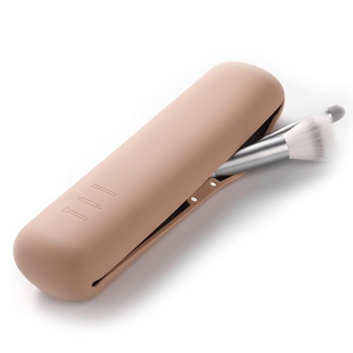 51czkcNptYL._SL1500-1 Peekingoose Large Travel Makeup Brush Holder, Magnetic Anti-fall Out Silicon Portable Cosmetic Face Brushes Holder, Soft and Sleek Makeup Tools Organizer for Travel- (8.27 * 2.36 * 1.57)