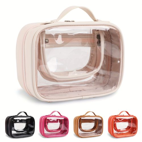 5e1dc483ac05fea2e0c809bd0afc2452-20240706-082327 Peekingoose Transparent Double-Layer Large Capacity Makeup Bag - Portable, Minimalist Design, Waterproof Travel Cosmetic Storage Bag