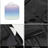 Peekingoose Waterproof Gradient Cosmetic Case for Women, Travel Makeup Organizer with Adjustable Compartments, PU Material, Unscented Beauty Storage Box with Brush Cover