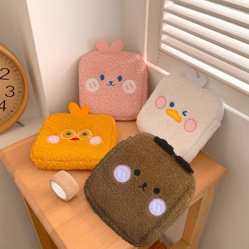 6e9b54800ea344a2c96a53a3a6e25224 Peekingoose Cute Cartoon Plush Storage Bag, Portable Cosmetic Bag With Zipper, Multi Lightweight Organizer