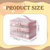 Peekingoose Double Layer Travel Makeup Bag Mesh Bag for Women,Travel Essentials Toiletry Bag Makeup Organizer Large Capacity Zipper Cosmetic Bag Vacation Essentials for Women-Pink