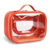 Peekingoose Transparent Double-Layer Large Capacity Makeup Bag - Portable, Minimalist Design, Waterproof Travel Cosmetic Storage Bag