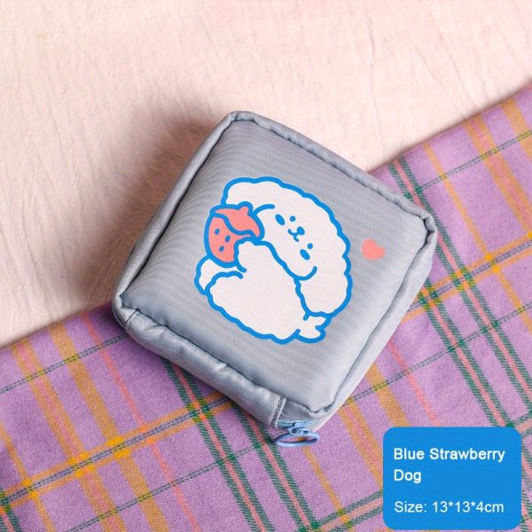 Peekingoose Cute Cartoon Plush Storage Bag, Portable Cosmetic Bag With Zipper, Multi Lightweight Organizer