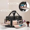 Peekingoose Rolling Makeup Case with 3 Removable Pouches and 1 Makeup Brush Bag, Large Makeup Bag Cosmetic Bag with Detachable Dolly