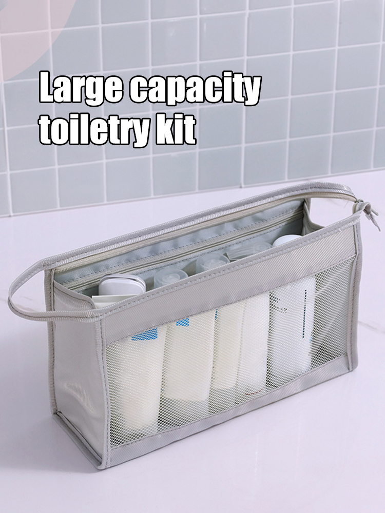 1PC British Slanted Hand Wash Bag Portable Travel Cosmetics Storage Bag Portable Skincare Product Travel Grooming Storage Bag - details 3