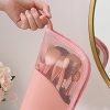 Peekingoose Travel Makeup Brush Bag Portable Cosmetic Brush Holder Organizer Waterproof Stand-Up Makeup Brush Pouch Zipper Toiletry Bag