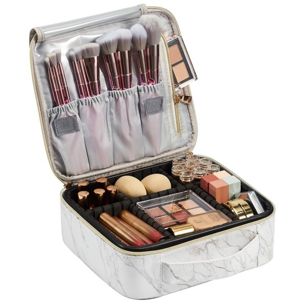 Peekingoose Makeup bag, travel organizer, makeup bag with handle and adjustable compartment