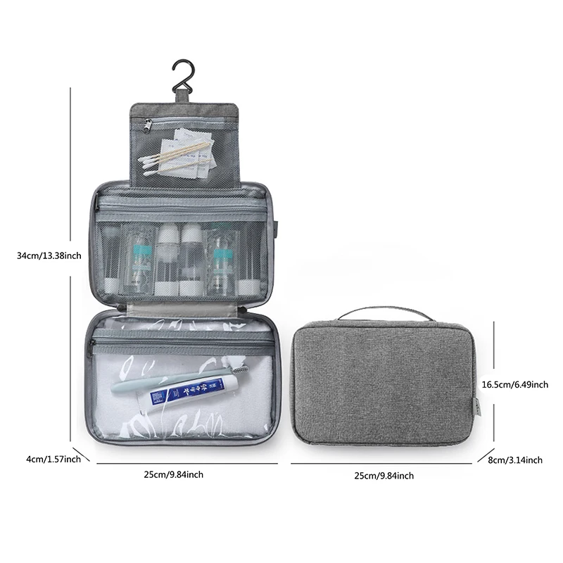 Large Hanging Hook Toiletry Bag Waterproof Folding Handbag Travel Makeup Cosmetic Razor Storage Organizer Case Bathroom Supplies - details 1