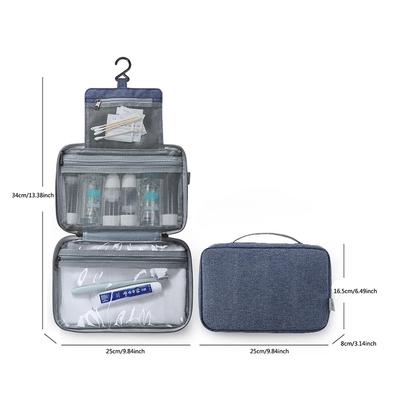 Large Hanging Hook Toiletry Bag Waterproof Folding Handbag Travel Makeup Cosmetic Razor Storage Organizer Case Bathroom Supplies - details 12