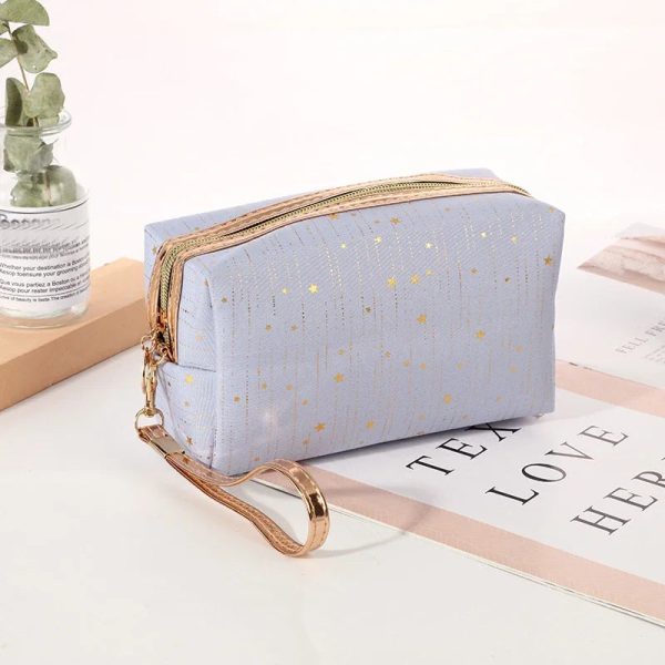 Peekingoose Women Paillette Stars Cosmetic Bag Make Up Bag Pouch Wash Toiletry Bag Travel Ladies Makeup Bag Tampon Holder Organizer Bags