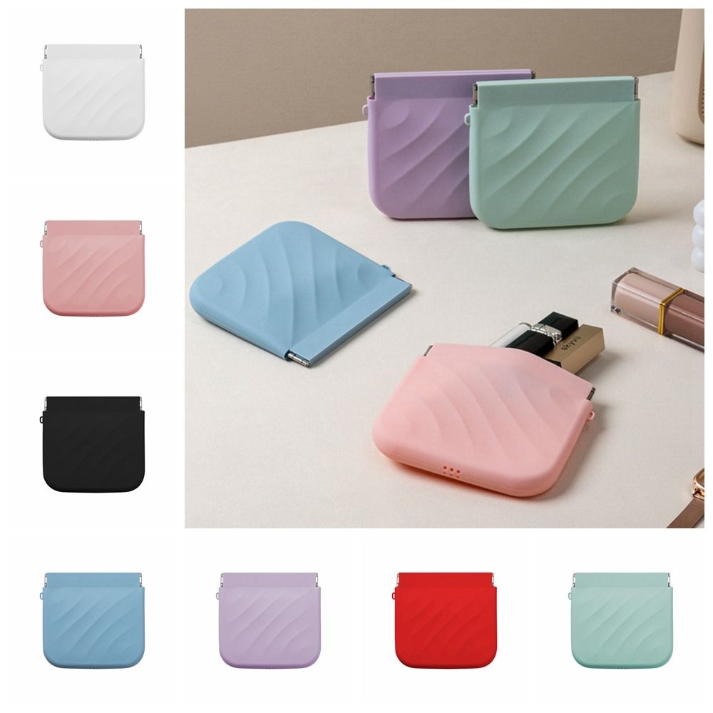 Simple Silicone Mini Cosmetic Bag Storage Bag Makeup Bag Lipstick Storage Bag Travel Supplies Self-closing Leaf Spring Bag Women - details 7