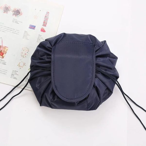 Peekingoose Women Drawstring Cosmetic Bag Travel Storage Makeup Bag Organizer Foldable Make Up Pouch Portable Waterproof Toiletry Case