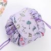 Peekingoose Women Drawstring Cosmetic Bag Travel Storage Makeup Bag Organizer Foldable Make Up Pouch Portable Waterproof Toiletry Case