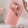 Peekingoose Travel Makeup Brush Bag Portable Cosmetic Brush Holder Organizer Waterproof Stand-Up Makeup Brush Pouch Zipper Toiletry Bag