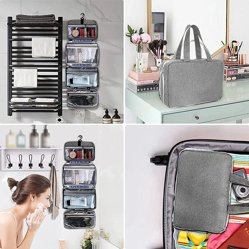 Large Hanging Hook Toiletry Bag Waterproof Folding Handbag Travel Makeup Cosmetic Razor Storage Organizer Case Bathroom Supplies - details 10