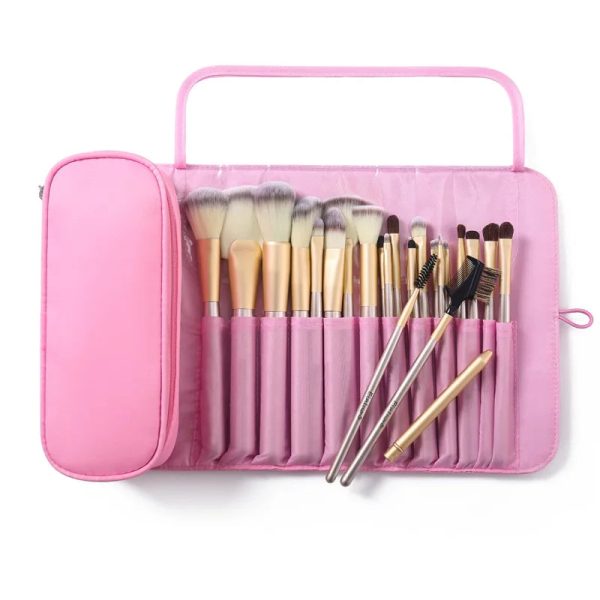Peekingoose Makeup Bag Women's Cosmetic Brush Bag Travel Organizer Makeup Brushes Fold Tools Rolling Bags Waterproof Nylon Makeup Case