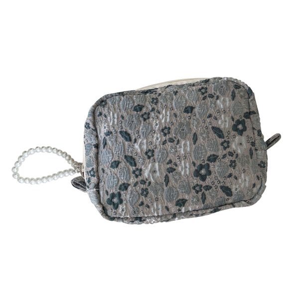 Peekingoose Cosmetic Bag with Pearl Pendant Portable Zipper Makeup Bag Multifunction Fashionable Casual Make Up Pouch