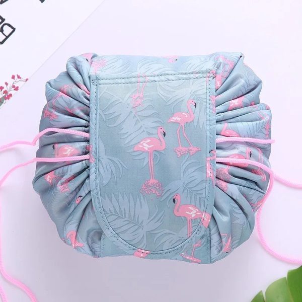 Peekingoose Women Drawstring Cosmetic Bag Travel Storage Makeup Bag Organizer Foldable Make Up Pouch Portable Waterproof Toiletry Case