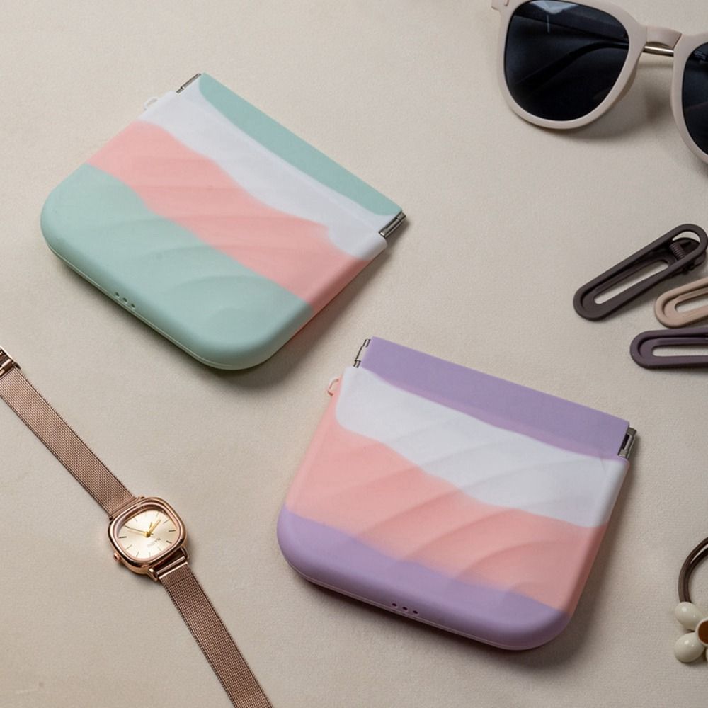 Simple Silicone Mini Cosmetic Bag Storage Bag Makeup Bag Lipstick Storage Bag Travel Supplies Self-closing Leaf Spring Bag Women - details 6