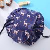 Peekingoose Women Drawstring Cosmetic Bag Travel Storage Makeup Bag Organizer Foldable Make Up Pouch Portable Waterproof Toiletry Case
