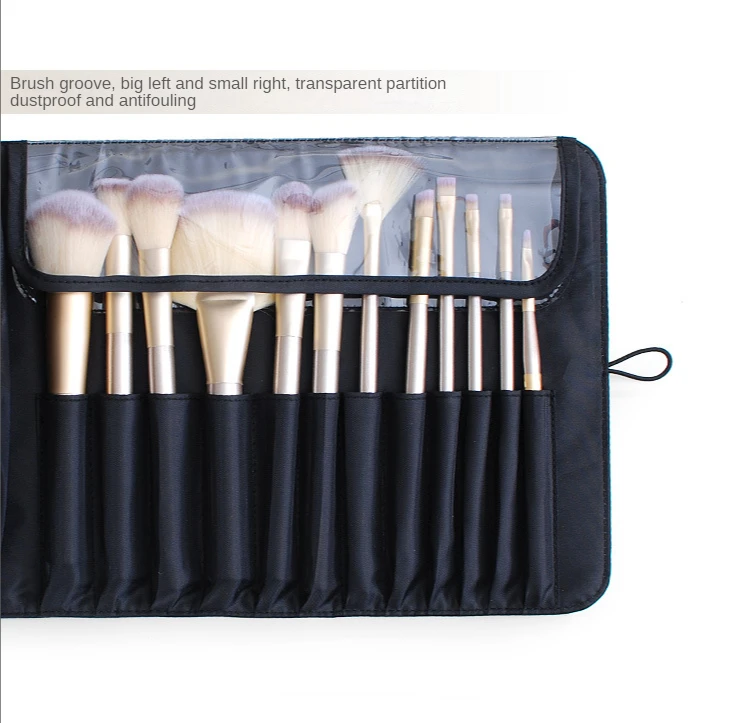 Makeup Bag Women's Cosmetic Brush Bag Travel Organizer Makeup Brushes Fold Tools Rolling Bags Waterproof Nylon Makeup Case - details 4