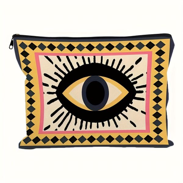 Peekingoose Stylish Evil Eye Pattern Cosmetic Bag Makeup Bags, Cute Travel Bag, Birthday Gifts Friend Gifts For Women