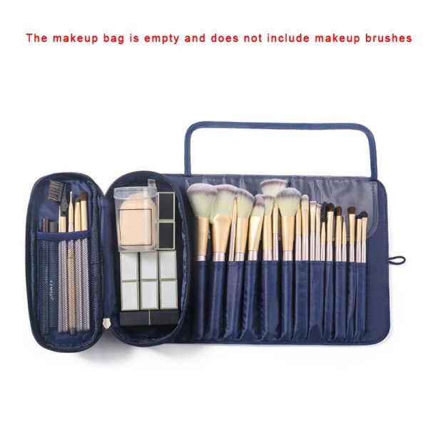 Peekingoose Makeup Bag Women's Cosmetic Brush Bag Travel Organizer Makeup Brushes Fold Tools Rolling Bags Waterproof Nylon Makeup Case