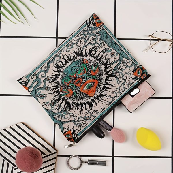 Peekingoose Stylish Evil Eye Pattern Cosmetic Bag Makeup Bags Cute Travel Bag Birthday Gifts Friend Gifts, Travel Essential Lightweight Make