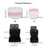Peekingoose Waterproof Gradient Cosmetic Case for Women, Travel Makeup Organizer with Adjustable Compartments, PU Material, Unscented Beauty Storage Box with Brush Cover