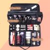 Peekingoose 3-Layer Travel Makeup Bag With Dividers, Professional Cosmetic Train Storage Case Organizer For Cosmetic Brushes Tools, Jewelry Accessories & Toiletries