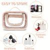Peekingoose Transparent Double-Layer Large Capacity Makeup Bag - Portable, Minimalist Design, Waterproof Travel Cosmetic Storage Bag